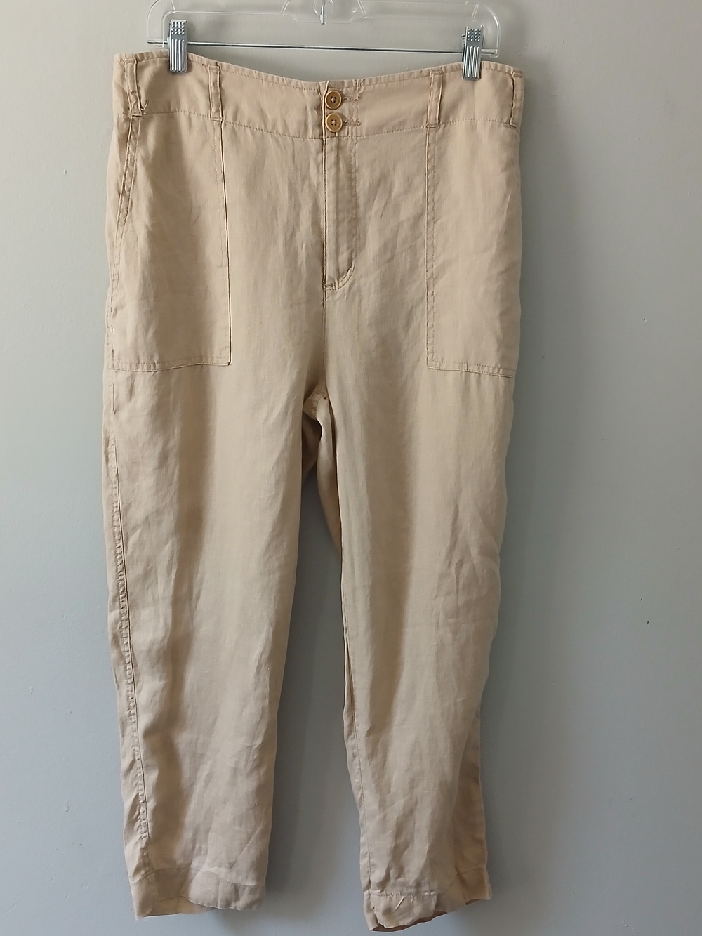 Lauren Ralph Lauren Women's Size 10P 100% Linen Tan Ankle Length Pants